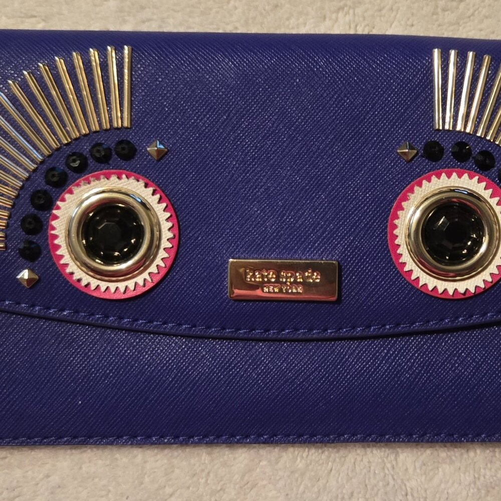 Kate Spade Monster Liana Vibrant Purple Wallet NEW